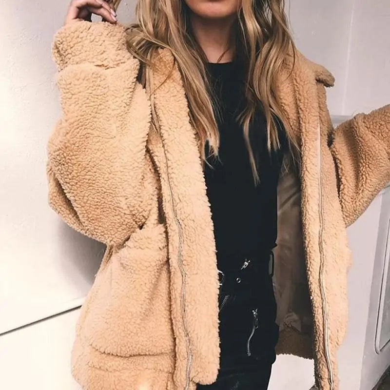 Plush Warmth Chic Style Furry Teddy Jacket