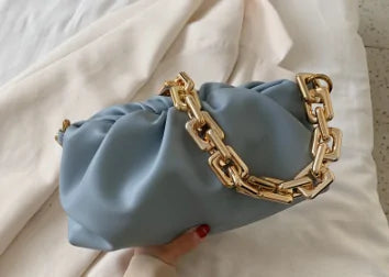 Sac nuage en cuir souple : sac à bandoulière simple pour femme