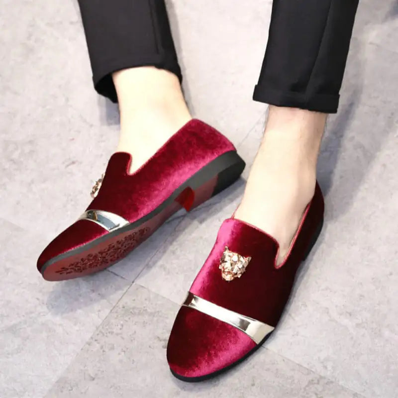 il Leone - Mocassins en cuir à fond rouge de style italien pour hommes