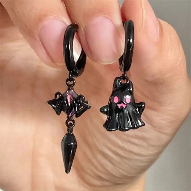 Boucles d'oreilles crâne fantomatique : mode Halloween