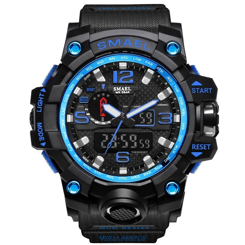 SMAEL Brand Men Sports Watches Dual Display