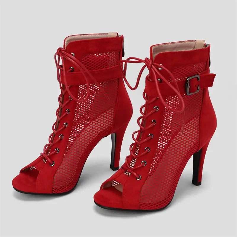 Nossas Botas Peep Toe Gladiator Ankle Boots