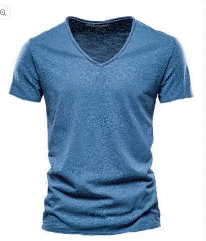 Classic V-Neck Cotton T-Shirt For Men