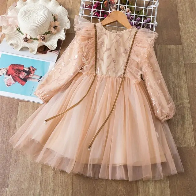 Robe de printemps à paillettes pour enfants