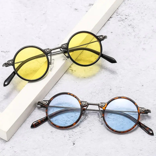 Nouvelle mode lunettes de soleil rondes femmes hommes lentille PC