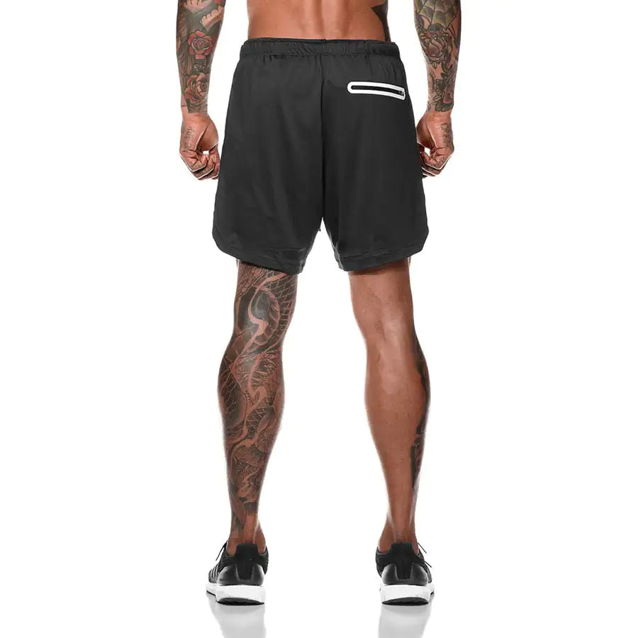 Short de course 2 en 1 pour hommes, Jogging, Gym, Fitness