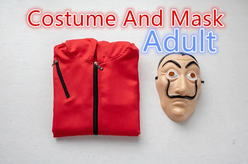 Costume et masque d'Halloween de la Maison de papier