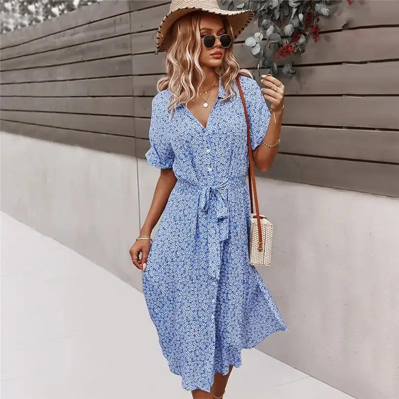 Robe midi avec boutons Anne