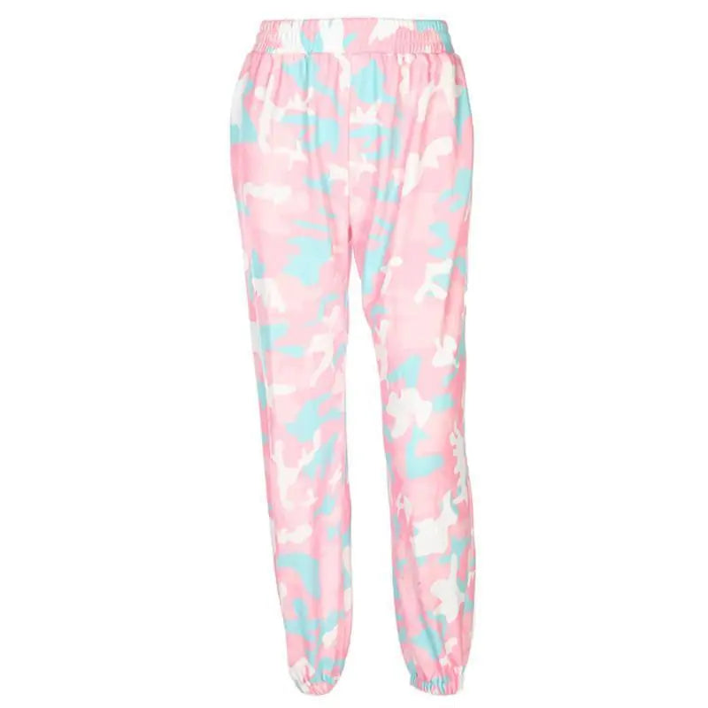 Pantalon style camouflage rose