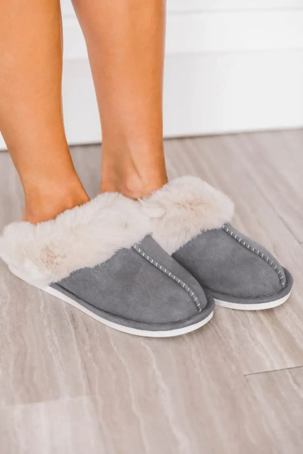 Chaussons d'hiver en daim pelucheux