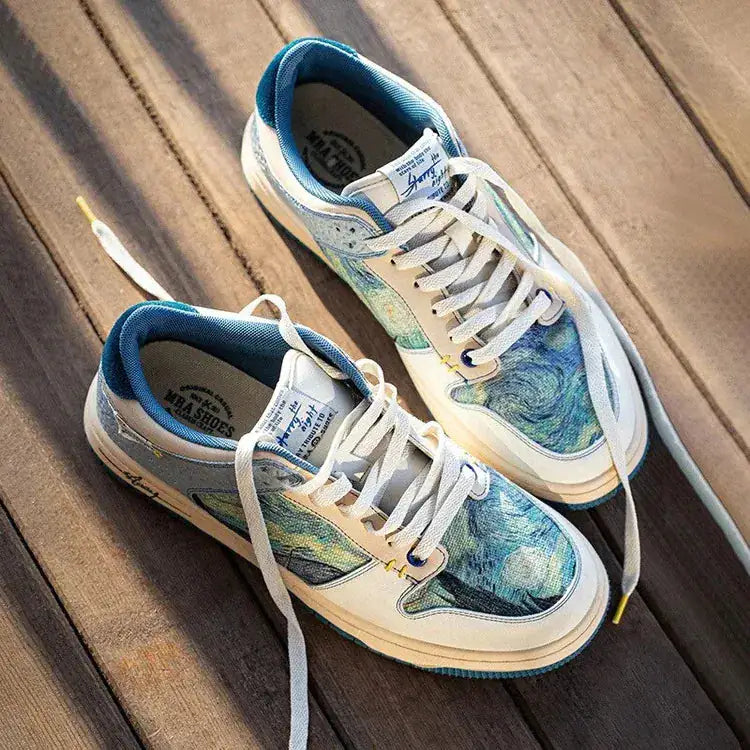 Van Gogh Starry Night Canvas Sneakers for Men