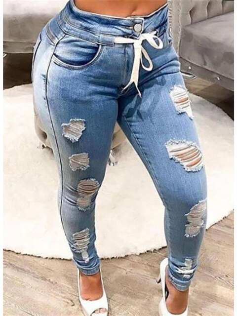 Pantalon effet vieilli taille moyenne