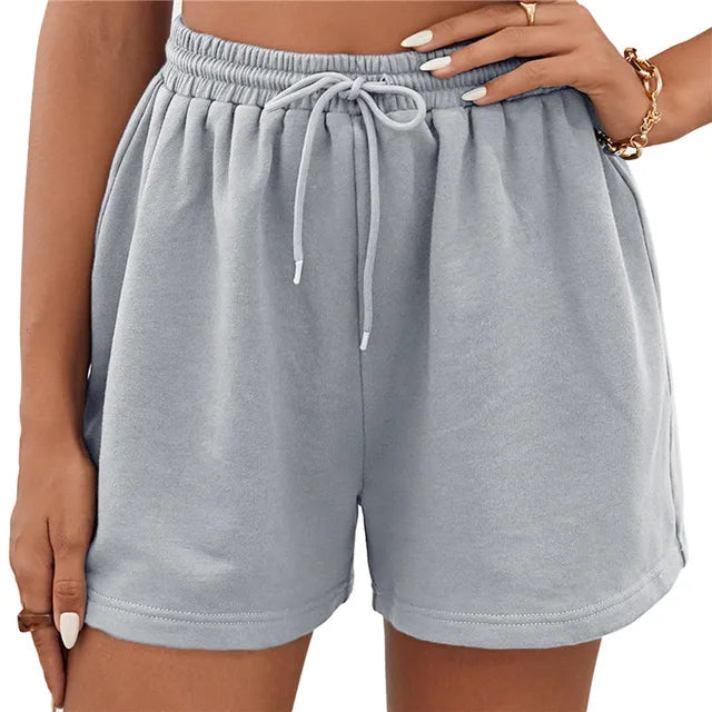 Shorts esportivos casuais femininos com bolsos