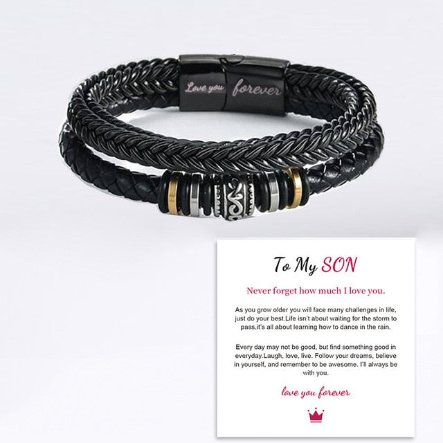 Bracelets en cuir tressé pour hommes