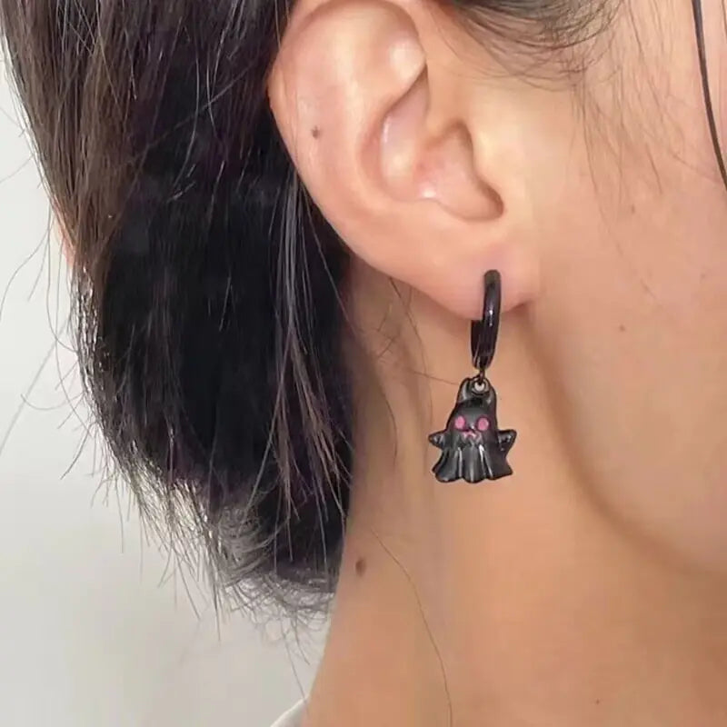 Boucles d'oreilles crâne fantomatique : mode Halloween