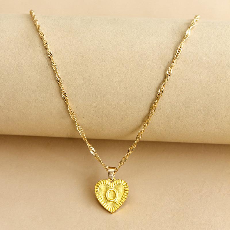 Collier pendentif coeur lettre initiale