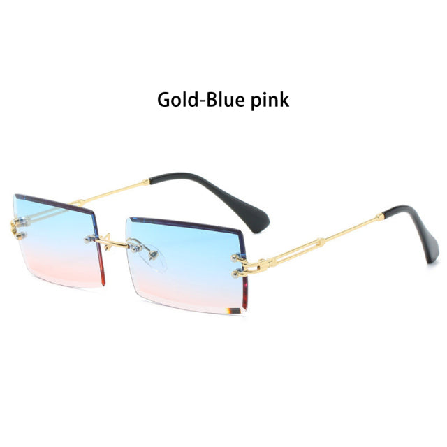 Lunettes de soleil rectangulaires sans monture UV400