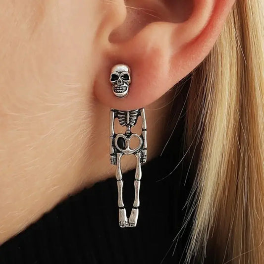 Boucles d'oreilles crâne fantomatique : mode Halloween