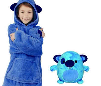 Couverture à capuche pour enfants et animaux domestiques, peluche douce