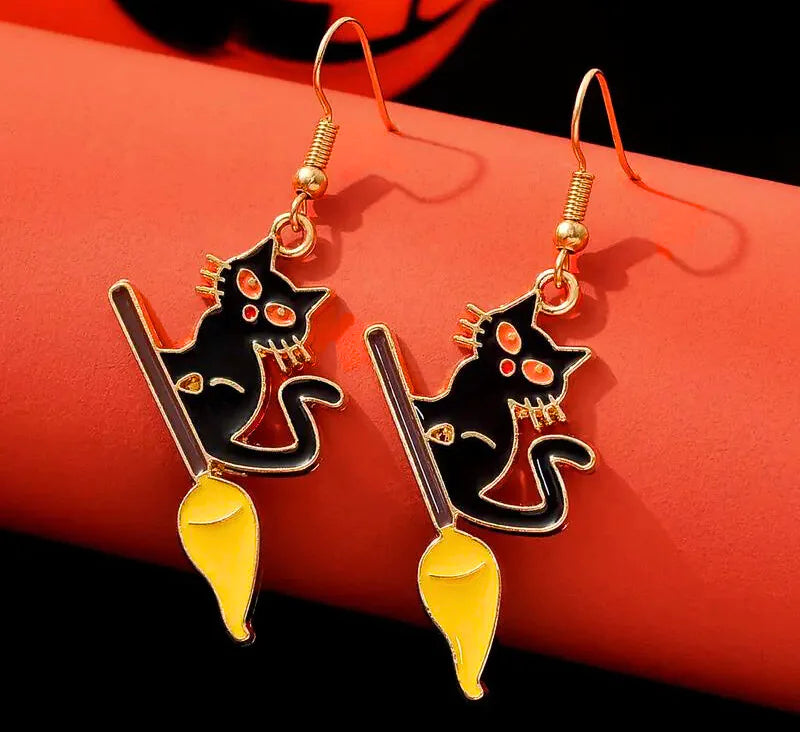 Boucles d'oreilles pendantes sur le thème d'Halloween