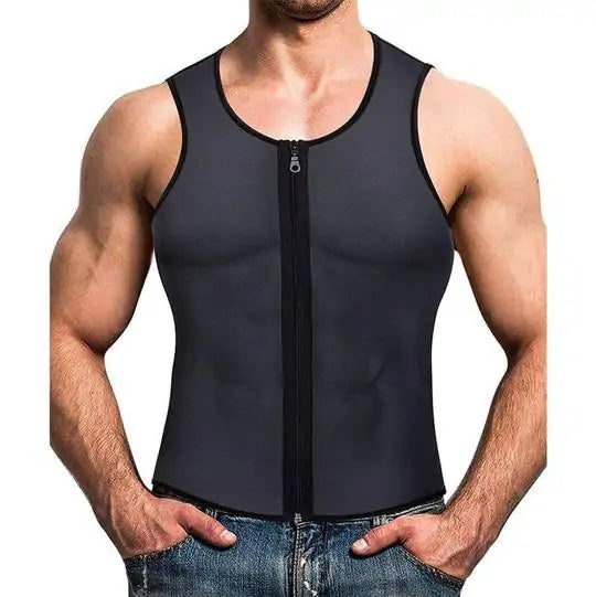 GILET DE SAUNA EN NÉOPRÈNE ZIPPÉ POUR HOMMES