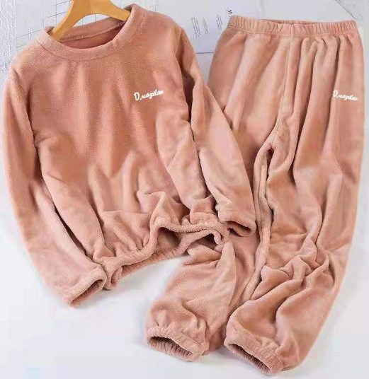 Conjunto de pijamas de veludo macio de inverno