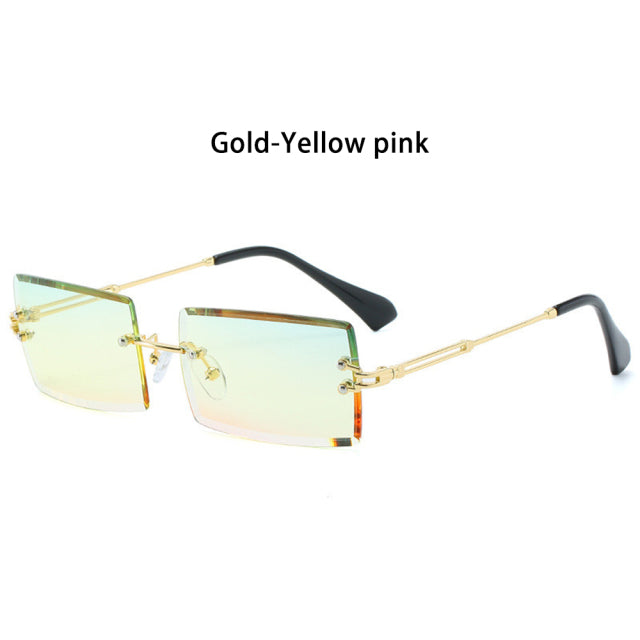 Lunettes de soleil rectangulaires sans monture UV400