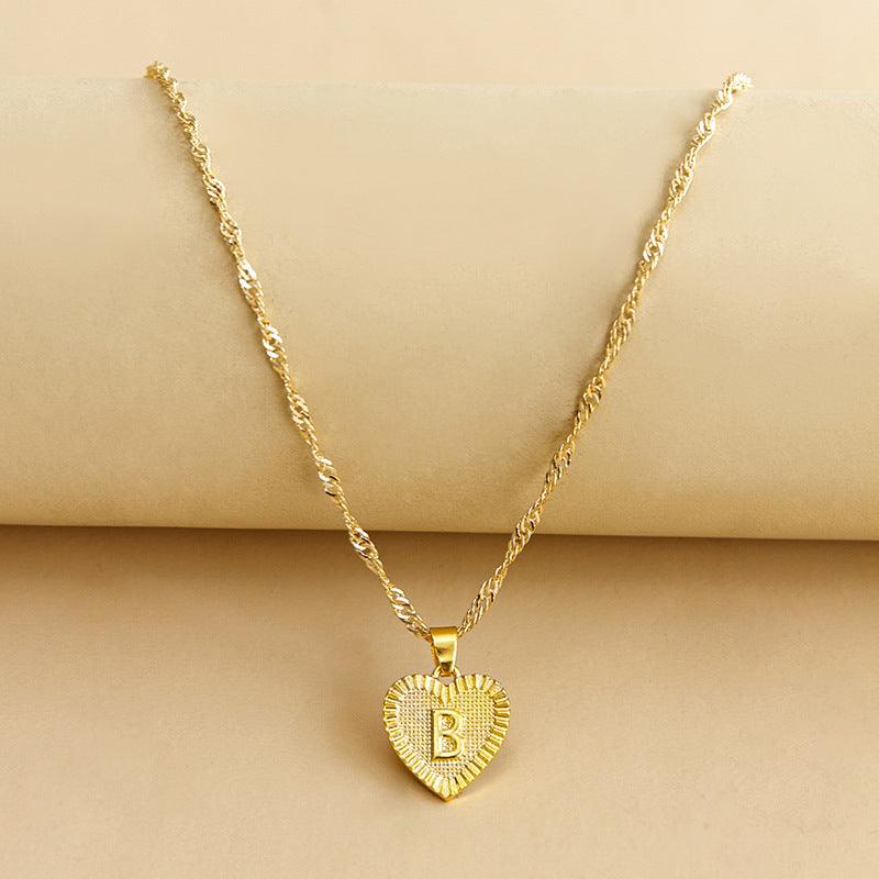 Collier pendentif coeur lettre initiale