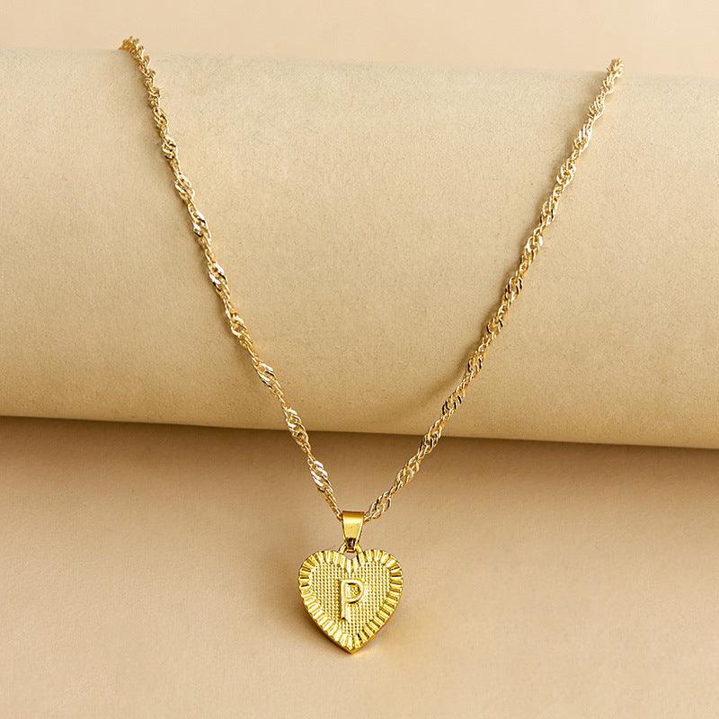 Collier pendentif coeur lettre initiale