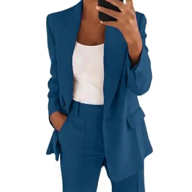 Solid Color Blazer Long Sleeve