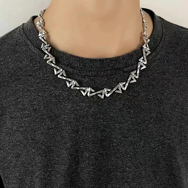 Collier chaîne lettre Z en acier inoxydable