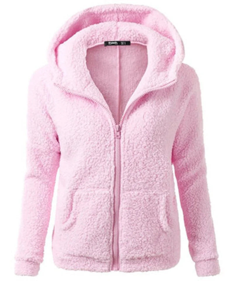 OLGITUM Women's Hooded Fleece Jacket - Winter/Autumn