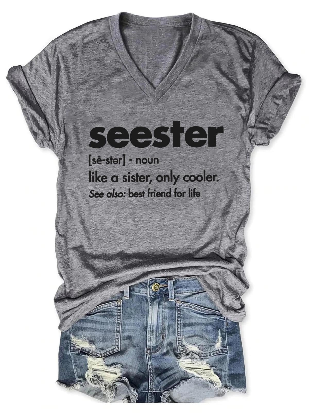 Camisa Seester Like A Sister com decote em V