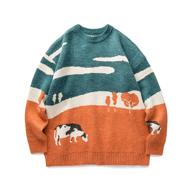 LAPPSTER-Youth Men Harajuku Moutain Winter Sweaters