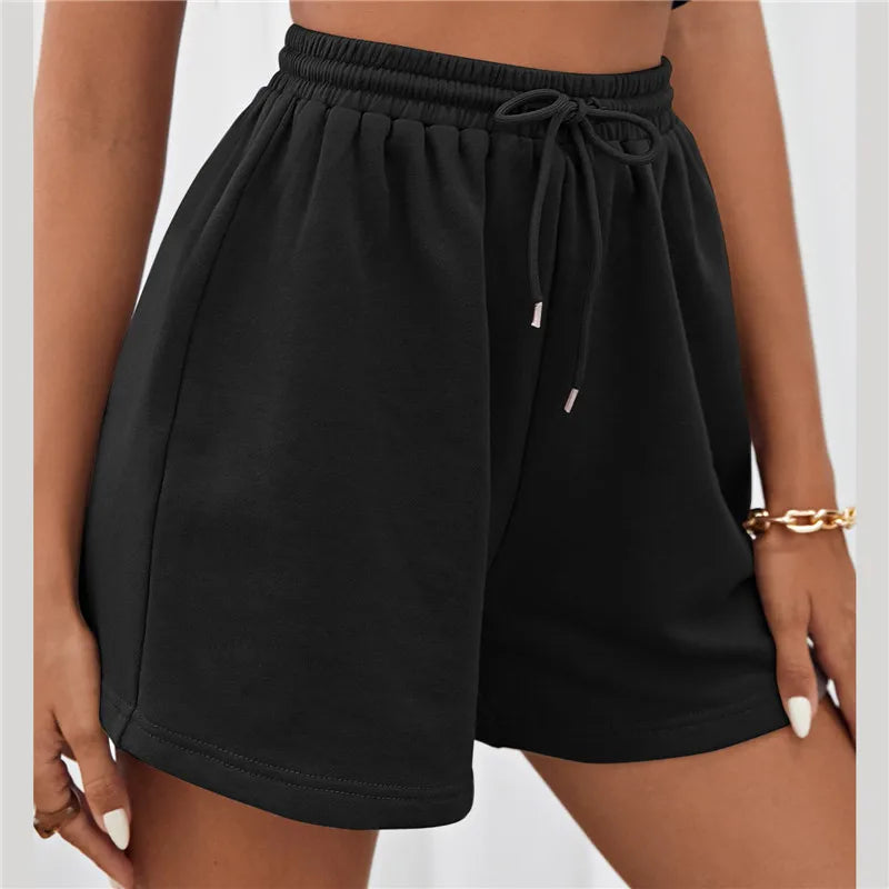 Shorts esportivos casuais femininos com bolsos