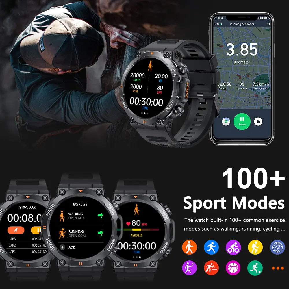 Montre intelligente pour Android IOS 400mAh