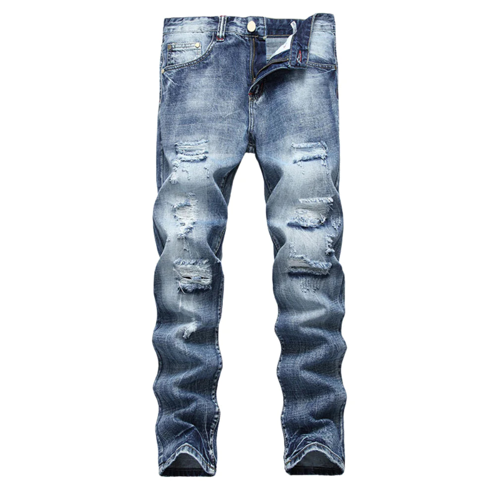 Jeans Skinny Rasgado da Moda para Homens