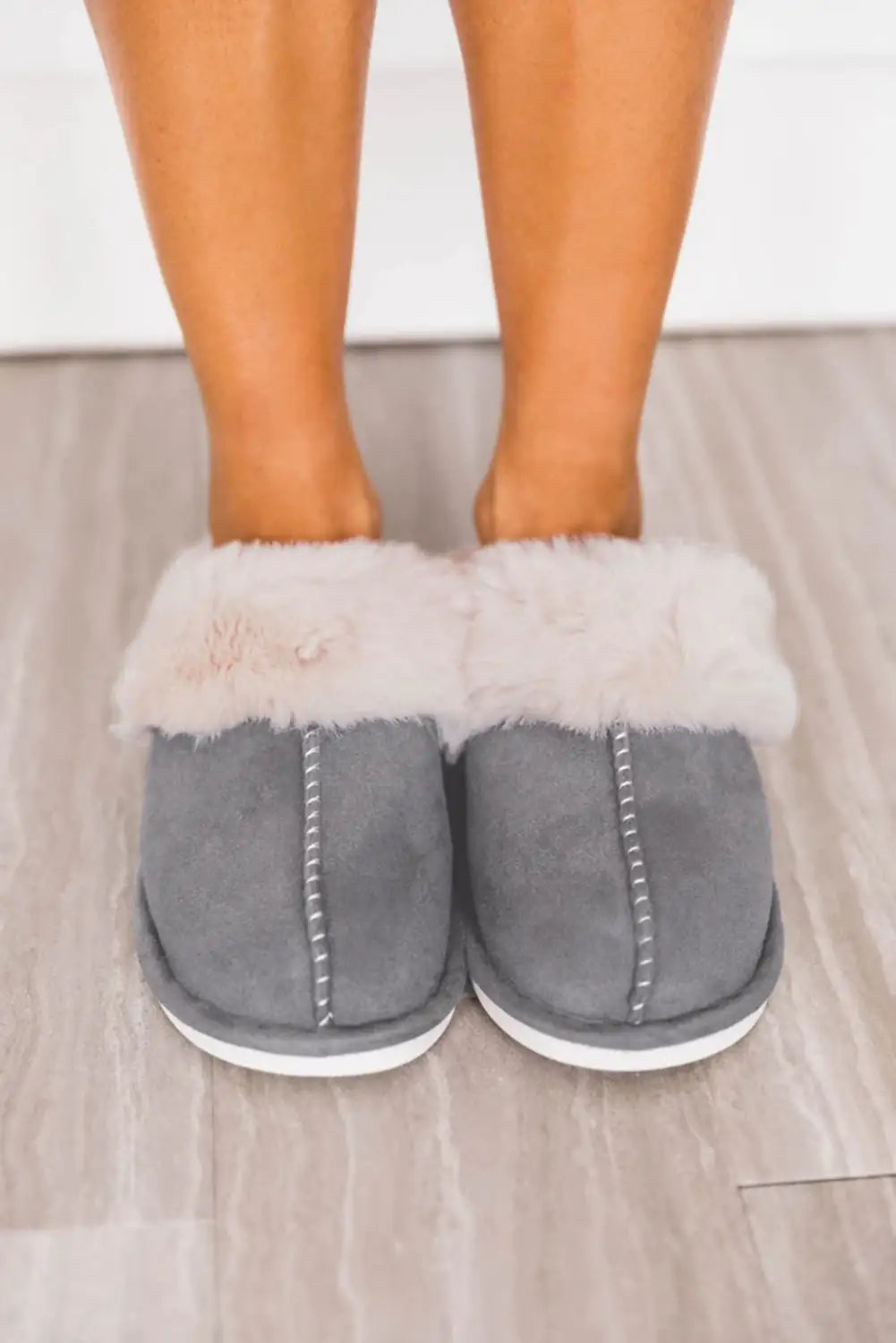 Chaussons d'hiver en daim pelucheux