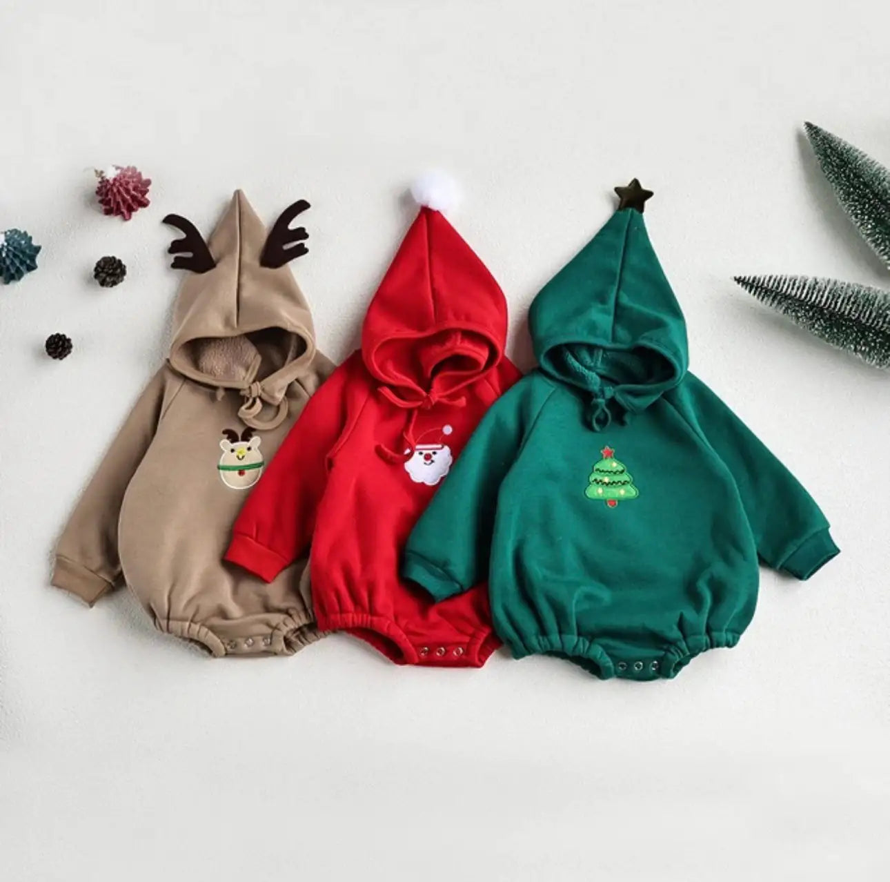 Vêtements pour bébé brodés en une seule pièce avec Père Noël