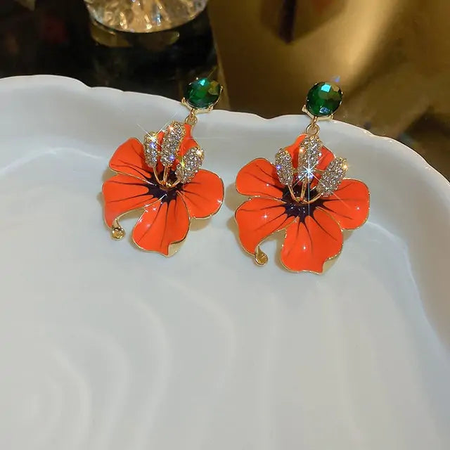 Winter Color Crystal Earrings