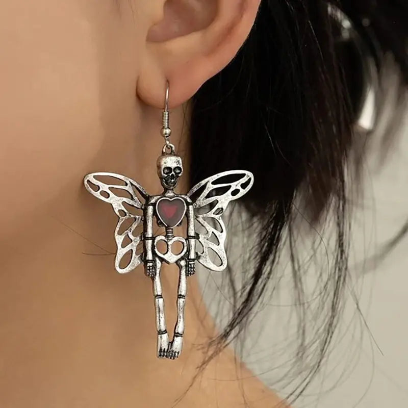 Boucles d'oreilles crâne fantomatique : mode Halloween