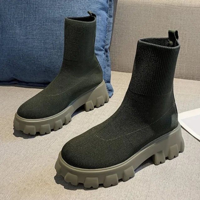 Bottes chaussettes à semelles épaisses