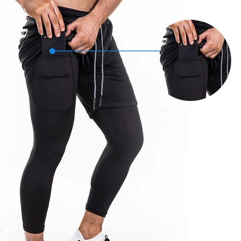 Nouveaux pantalons de jogging 2 en 1 pour hommes d'été