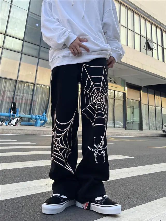 Spider Print Baggy Harem Pants - Men's Hip Hop Casual Trousers, Summer Y2K Fashion