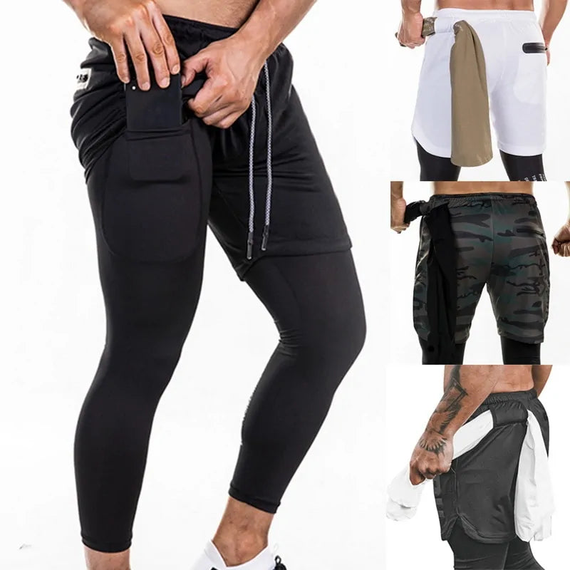 Nouveaux pantalons de jogging 2 en 1 pour hommes d'été