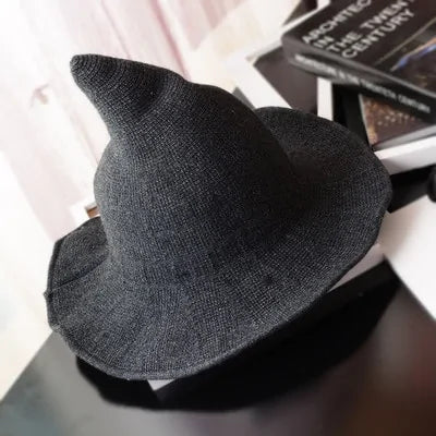 Chapeau de sorcière d'Halloween en tricot de laine pour hommes et femmes