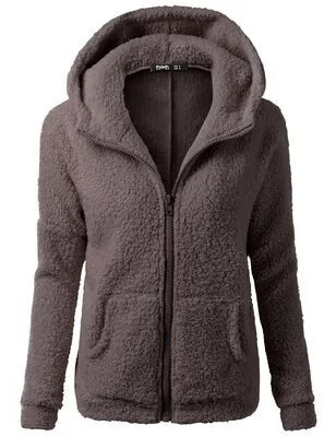 OLGITUM Women's Hooded Fleece Jacket - Winter/Autumn