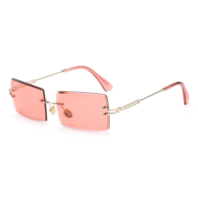 Lunettes de soleil rectangulaires sans monture UV400