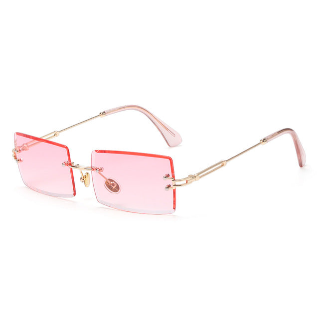 Lunettes de soleil rectangulaires sans monture UV400