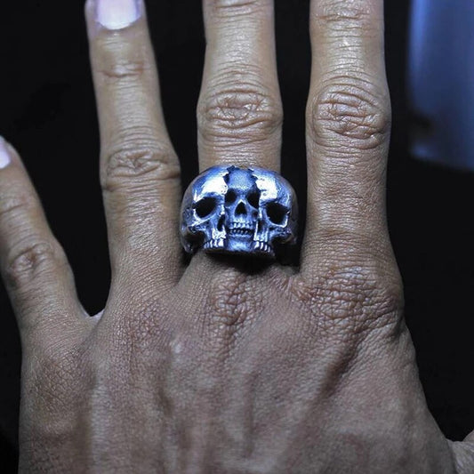 Bague tête de mort gothique pour hommes